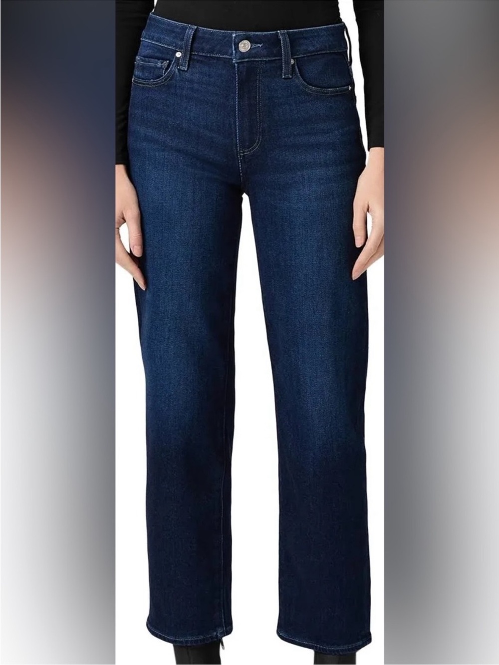 Paige Mason Ankle Straight leg dark wash jeans 28